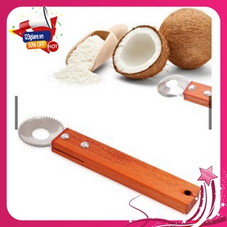 Dụng cụ nạo dừa tròn cán nhựa dài (lẻ 1 cái)