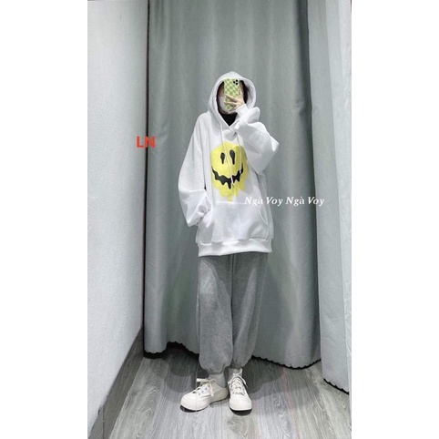 Áo hoodie mặt cười vàng chảy LN11
