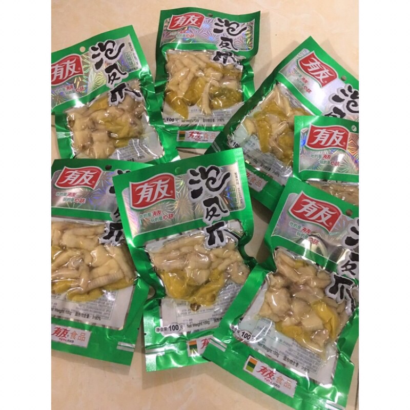 Chân gà cay yuyu 100g, 210g đồ ăn vặt Trung Quốc