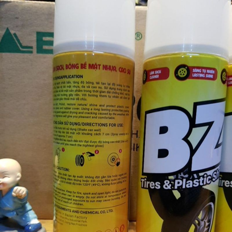 [Combo 12 chai] Bóng lốp xe Bz, làm đen nhựa nhám nhựa đen BZ lốc 12 chai giá sỉ đánh bóng lốp BZ