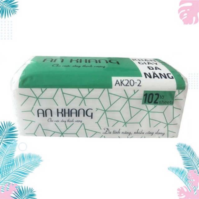 Combo 5 - 10 - 20 Khăn giấy rút lau tay đa năng 2 lớp AN KHANG - 100% Nguyên liệu nguyên sinh | AK20-2