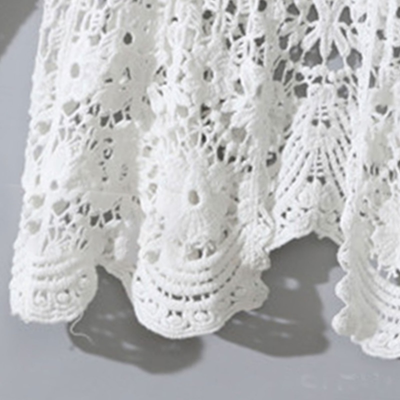 Áo Khoác Cardigan Dệt Kim Tay Dài Khoét Lỗ Hở Phía Trước Họa Tiết Hoa