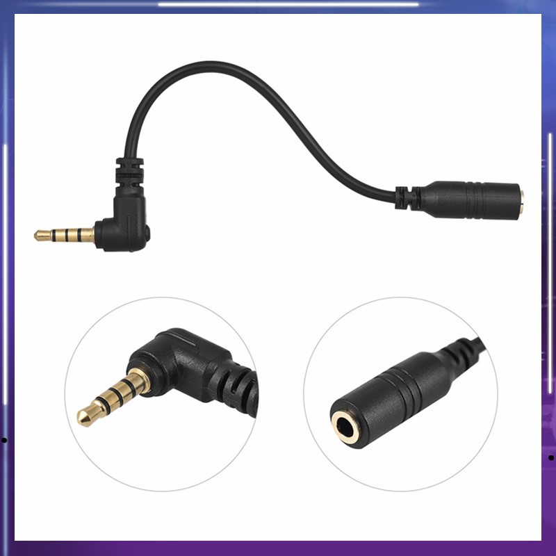 Cáp Chuyển Đổi Âm Thanh Andoer Ey-S04 3.5mm 3 Chân Trs Sang 4 Cực Trrs 90 Độ
