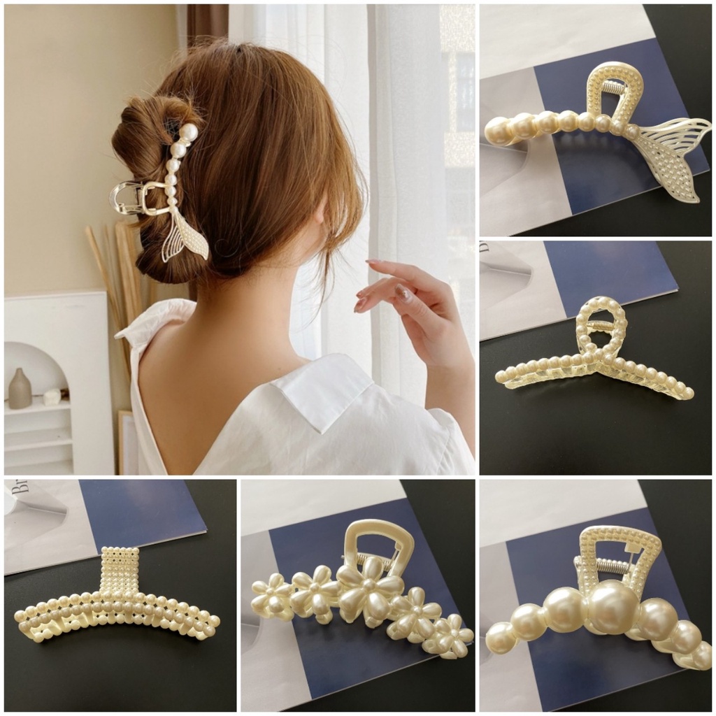 RẺ VÔ ĐỊCH  KẸP TÓC NHỰA MÀU NGỌC TRẮNG XINH XẮN CHO NỮ