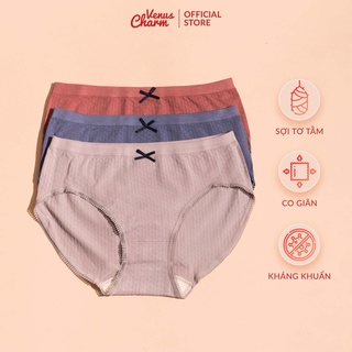 Set 3 quần lót TT ôm mông cạp vừa Venus Charm mềm mại, thấm hút mồ hôi
