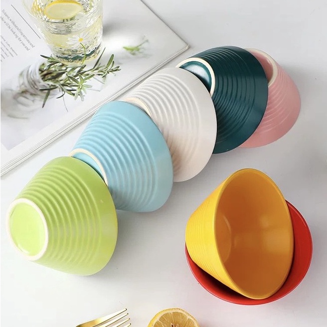 Bát Ăn Cơm, Chén Tô Sứ Decor Dễ Thương 8 màu men bóng đẹp Gosumy