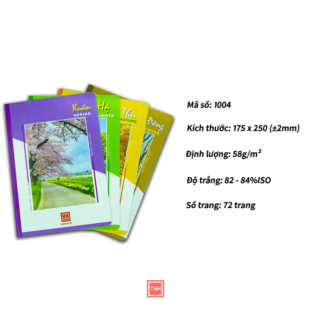 Vở Kẻ Ngang Hồng Hà 72 Trang Pupil Bốn Mùa Xuân Hạ Thu Đông-Mã 1004