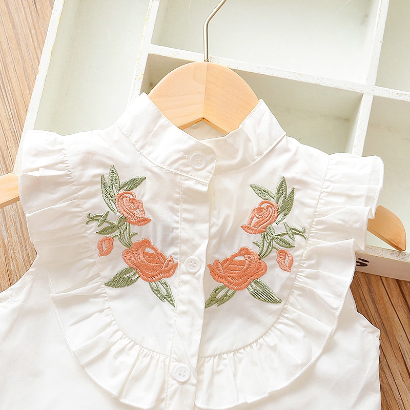 Small floral shirt and hand drawn fashion fashion girl 0-5 summer summer with casual shorts