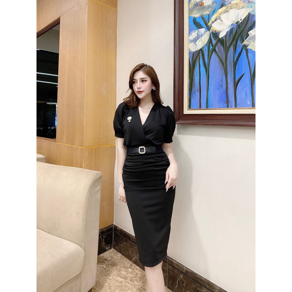 Đầm tay ngắn ôm body sang chảnh, chất liệu cao cấp đi làm, đi chơi | BigBuy360 - bigbuy360.vn