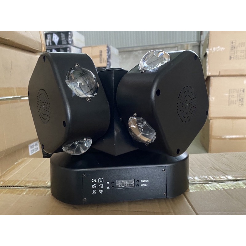 Đèn moving 4 đầu 16 mắt 3in1