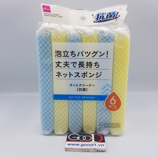 Bộ 6 Mút Rửa Chén Tạo Bọt Kháng Khuẩn Xuất Nhật