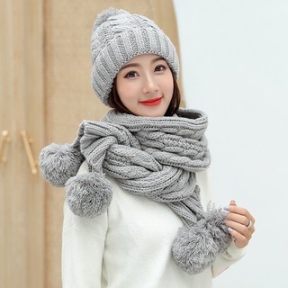combo mũ + khăn len nữ cao cấp nhập khẩu- cực ấp