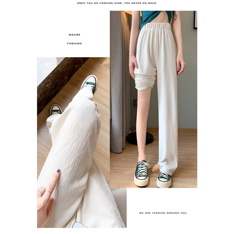 Quần ống rộng Lưng Cao Thời Trang Hàn Quốc Cho Nữ