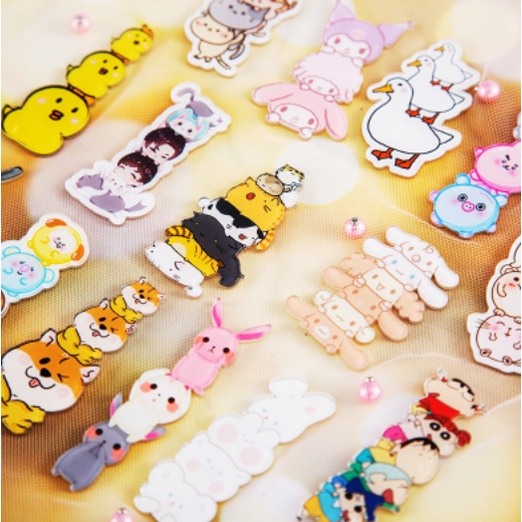 Trâm Cài Áo Hình Vịt Hoạt Hình Bằng Acrylic Phong Cách Harajuku Dễ Thương