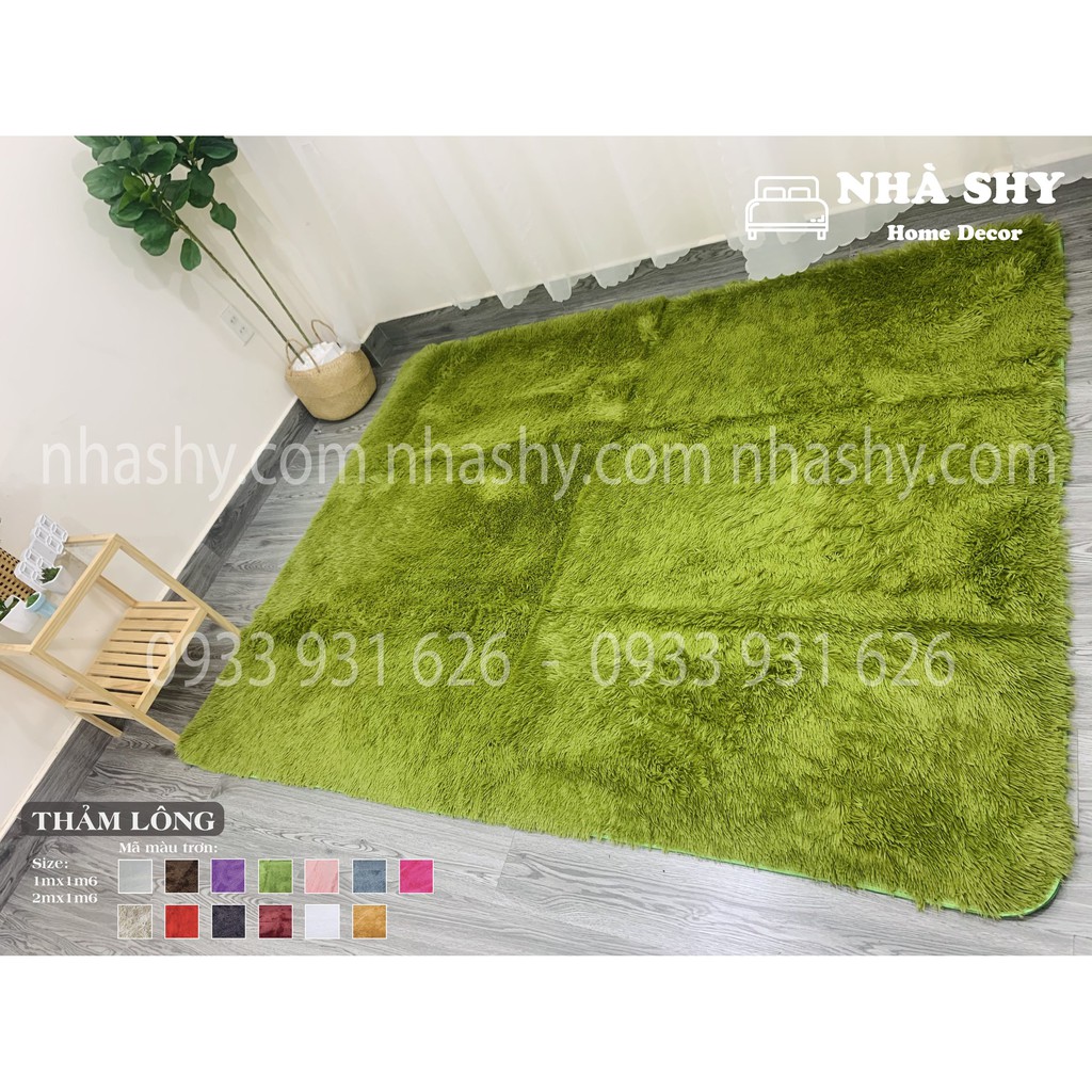 Thảm Lông Trải Sàn Màu Xanh Lá - Size 2mx1m6