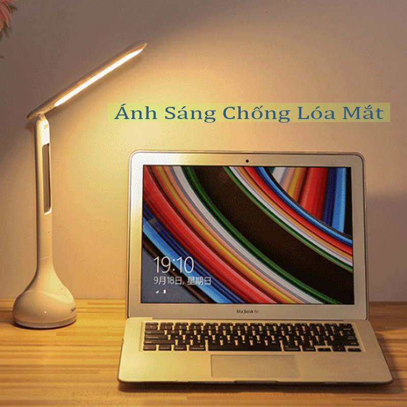 [Nguyên Seal] Đèn học Remax RT-E185  LED chống cận sạc pin - Đèn remax E185 có hiển thị đồng hồ , nhiệt độ cảm ứng chạm