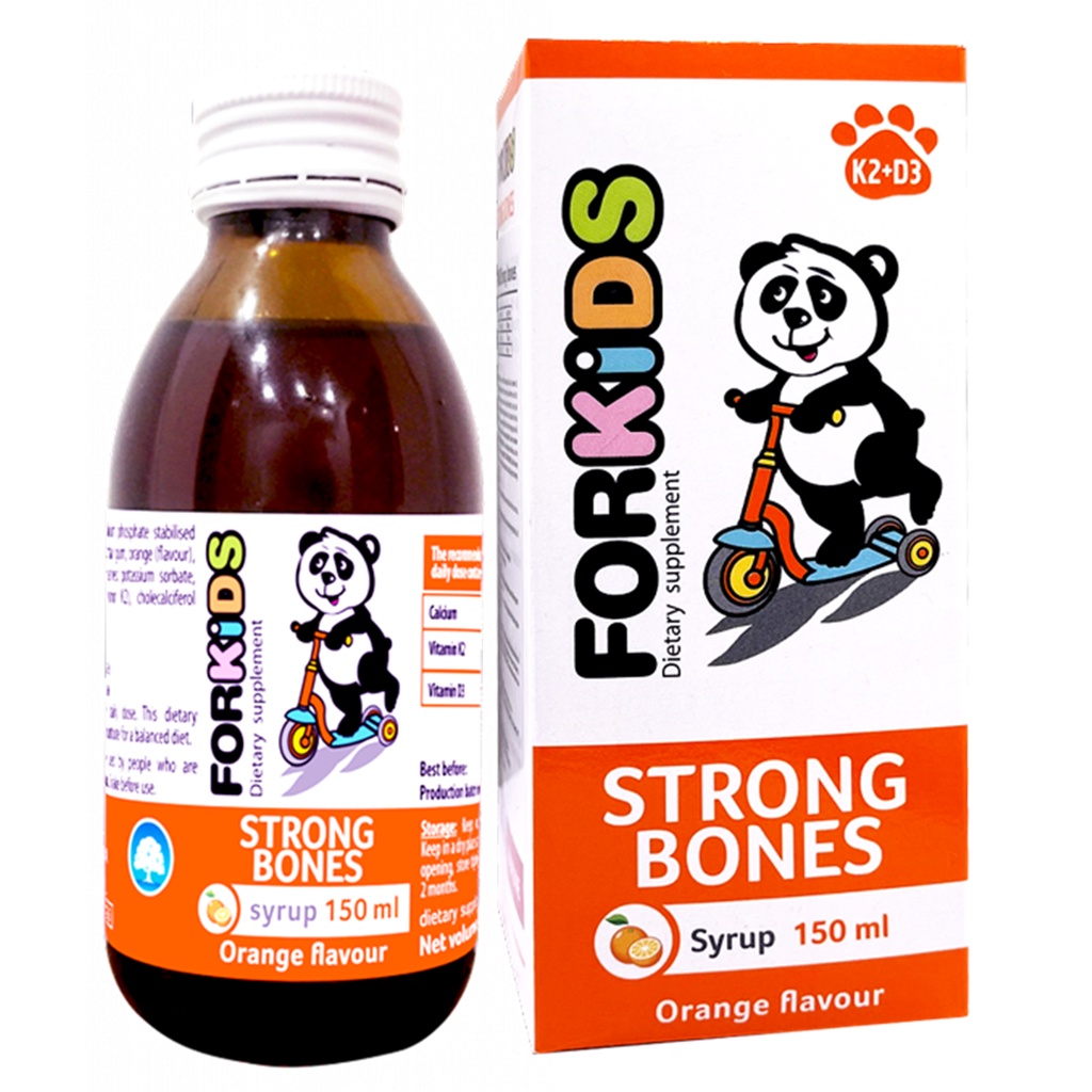 Forkids Strong Bones bổ sung canxi vitamin d3k2 bé phát triển chiều cao xương răng chắc khỏe.suckhoechomoinha
