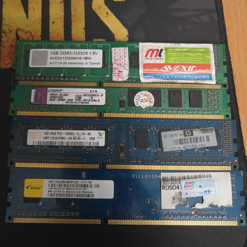 Ram PC DDR3 1gb bus 1333 các hãng