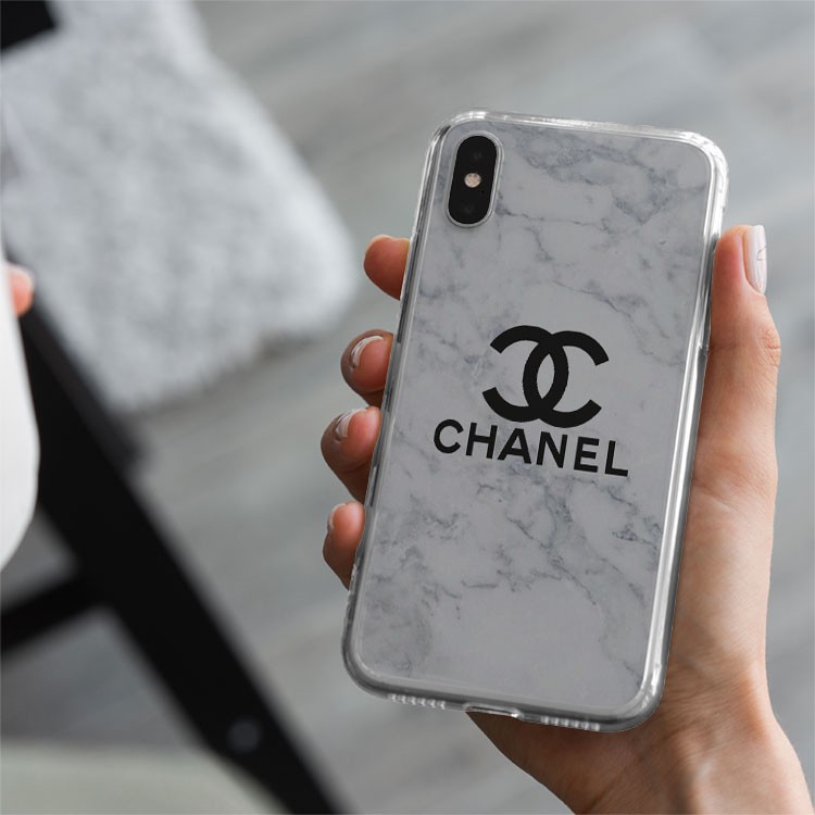 Ốp điện thoại chanel đẹp logo chanel nền hình đá cẩm thạch độc lạ dành cho Iphone 5 đến 12 Promax BRD20210356