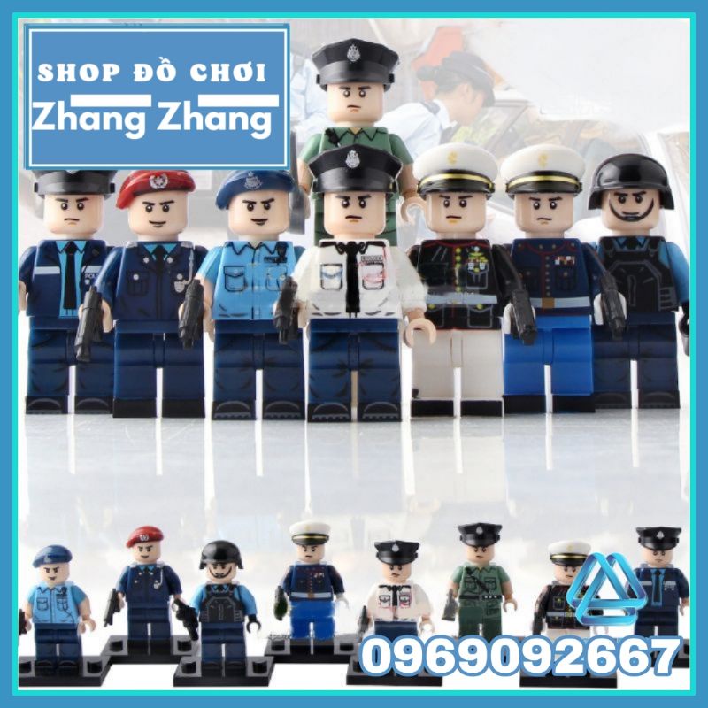Xếp hình mô hình lực lượng cảnh sát Hongkong Macao Police SWAT Minifigures POGO PG8062