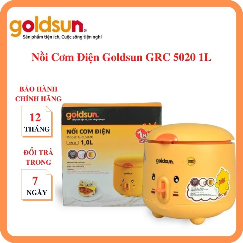 Nồi Cơm Điện Mini Goldsun GRC5020, Dung Tích 1L, Công Suất 400W Chín Nhanh, Phủ Chống Dính 2 Lớp, Dành Cho 2-4 Người Ăn