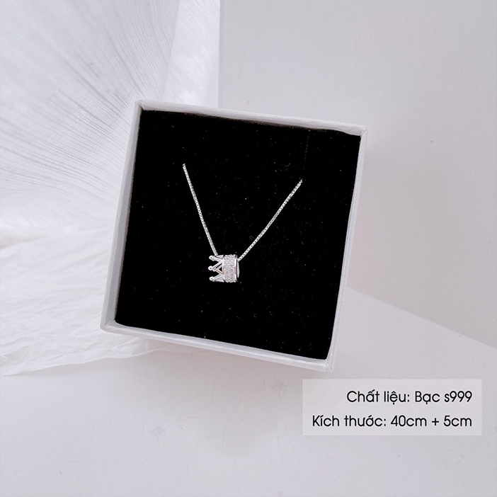 Dây chuyền bạc ATJ9081 mặt vương miện cao cấp, vòng cổ nữ Crown Necklace - ANTA Jewelry