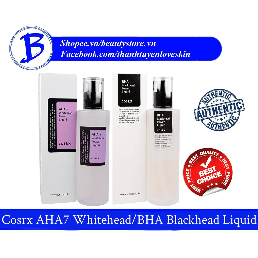 Tẩy da chết COSRX BHA Blackhead Power Liquid - Cosrx AHA 7 Whitehead Power Liquid