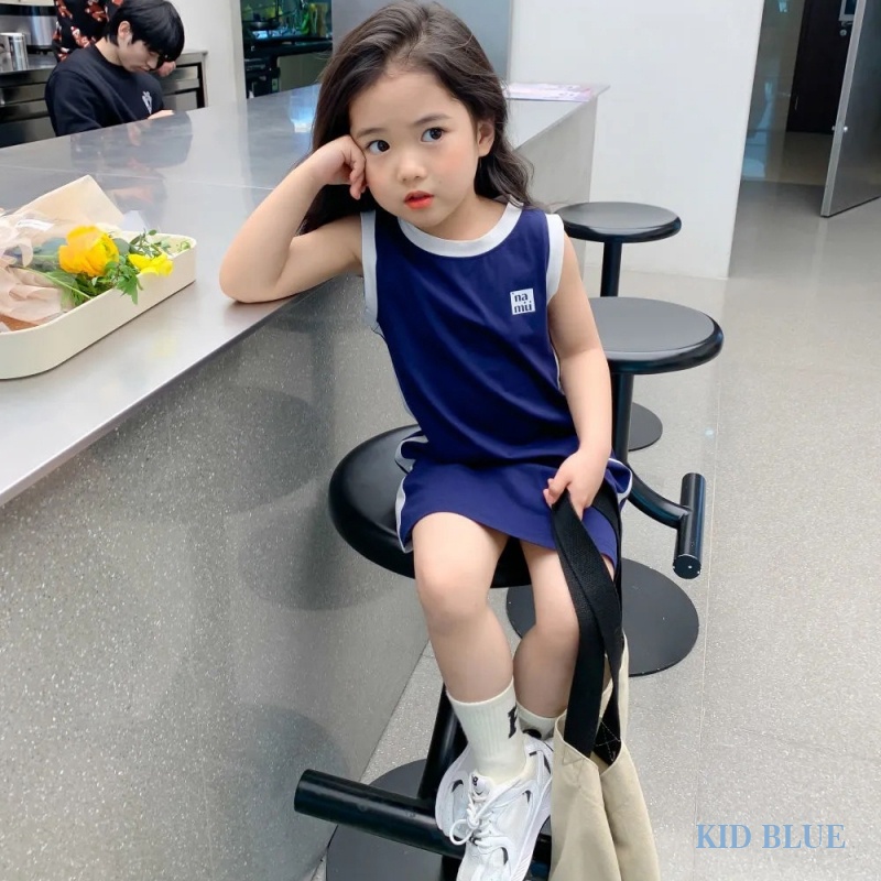 Đầm Thun Ngắn Tay Phong Cách Phương Tây Thời Trang Mùa Hè Mới Cho Bé Gái