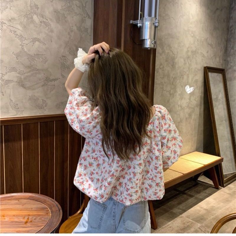 áo croptop Áo Voan Hoa Tay Ngắn Phồng Thời Trang Dành Cho Nữ JL-TX-164 2022