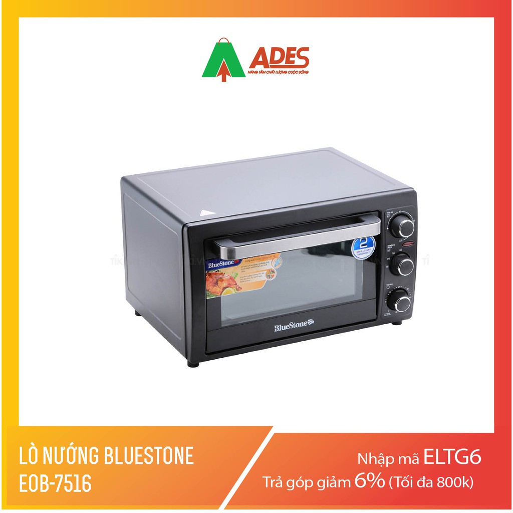 [Mã 44ELSALE2 giảm 7% đơn 300K] Lò nướng Bluestone EOB-7516 23L thiết kế sang trọng - Mẫu mới 2021