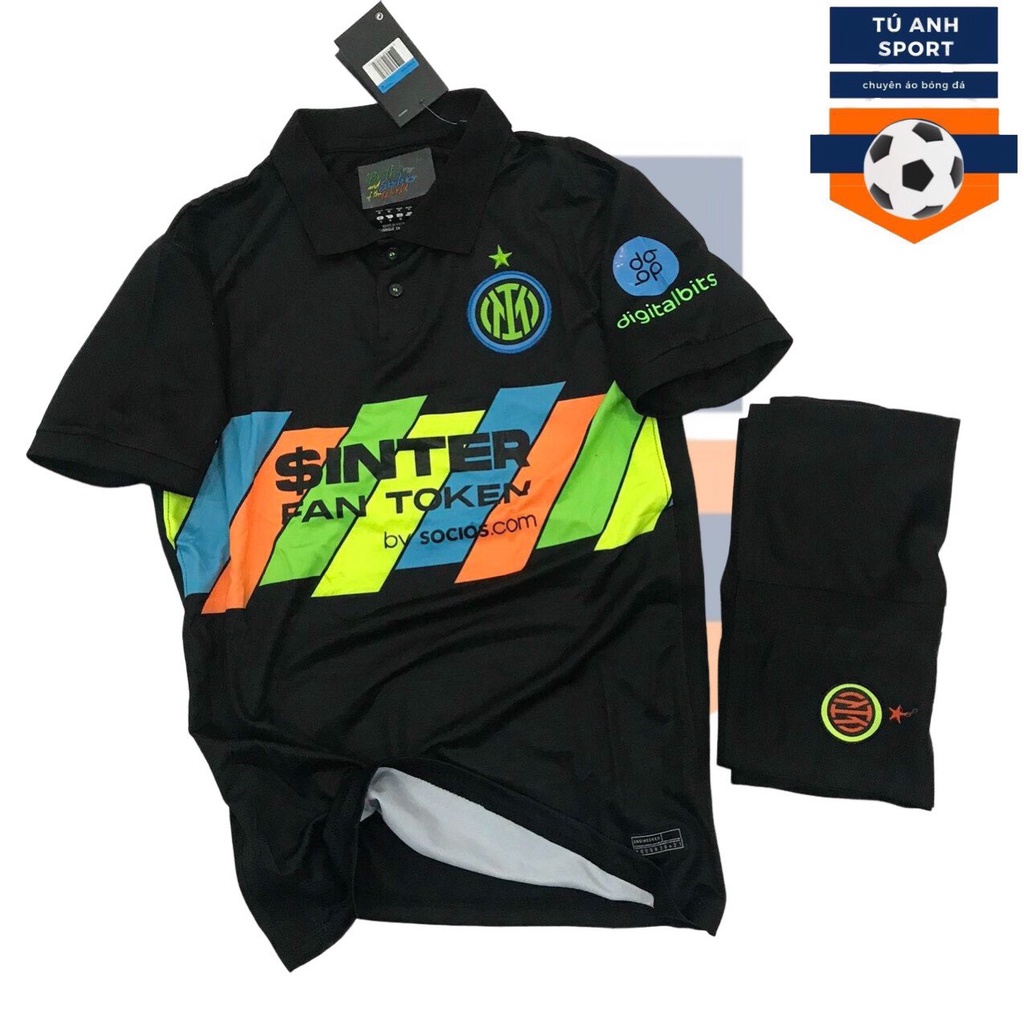 Bộ Quần Áo Bóng Đá CLB INTER MILAN Màu Đen