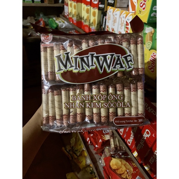 Bánh quế ống nhân Kem Miniwaf Hải hà