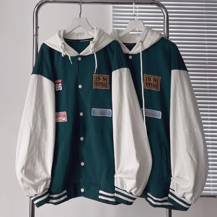 Khoác nỉ dáng bomber in số 96