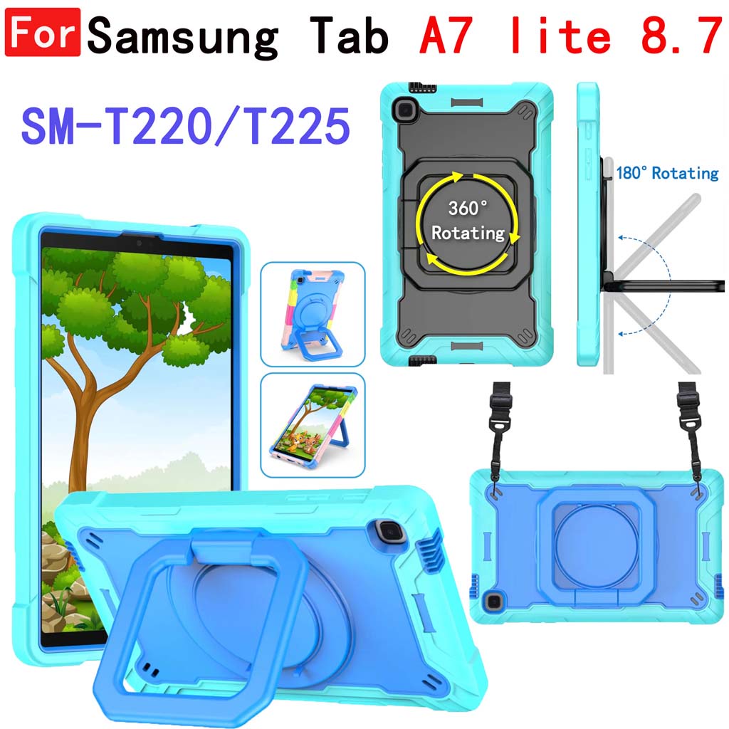 Ốp Máy Tính Bảng Có Tay Cầm Xoay 360 Độ Chống Sốc An Toàn Trẻ Em Cho Samsung Galaxy Tab A7 Lite 8.7 T225 T220