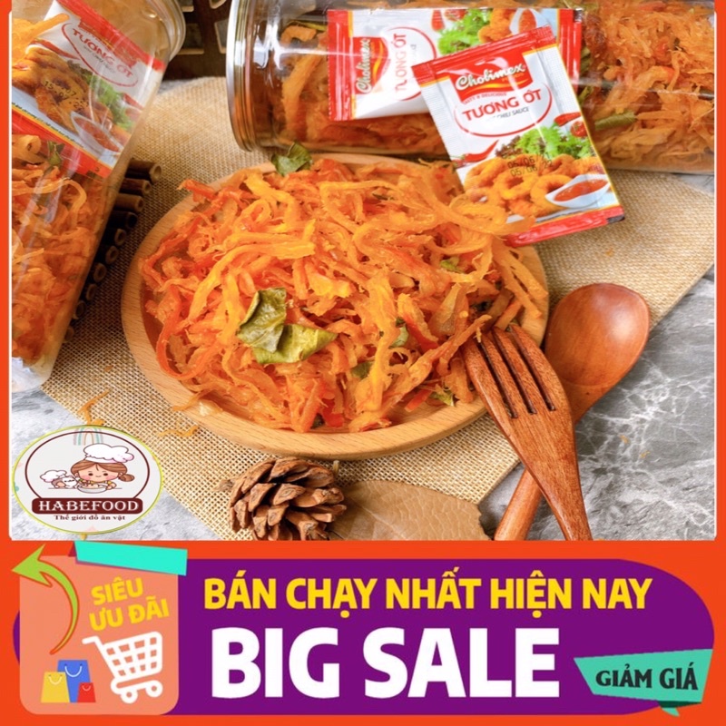 Mực sốt Tomyum 250gr đồ ăn vặt HabeFood siêu ngon