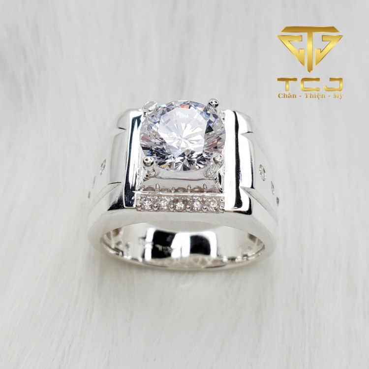 Nhẫn nam bạc ý 925 thiết kế 3D sang trọng RM0112NAM Trang sức Toàn Cầu TCJ