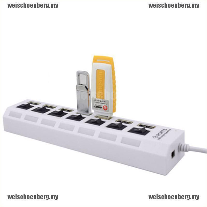 Bộ chia 7 cổng usb tốc độ cao + bộ chuyển đổi nguồn AC cho PC