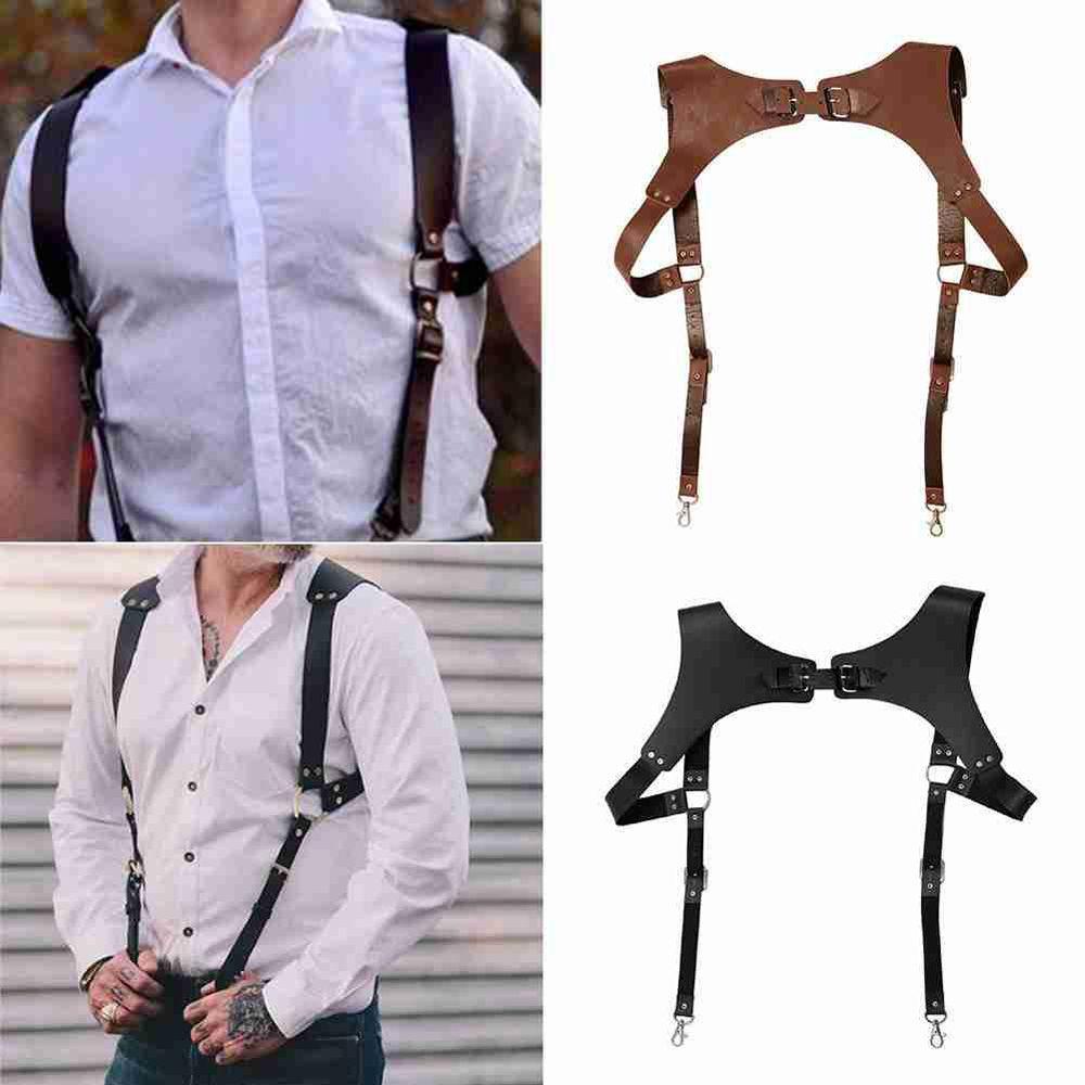 Kẹp Dây Đeo Vai Bằng Da PU Sáng Tạo Cho Nam