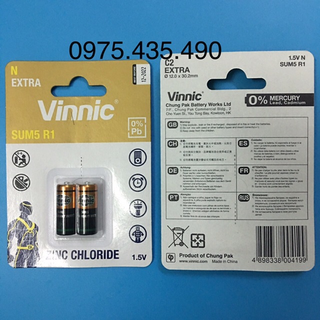 Sum5 R1 - Pin Vinnic Sum5 R1 LR1 Chính Hãng Vỉ 2 Viên