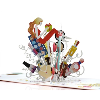 Thiệp 3D Cô Gái Sinh Nhật, Happy Birthday pop-up card, thiệp nổi handmade HMG