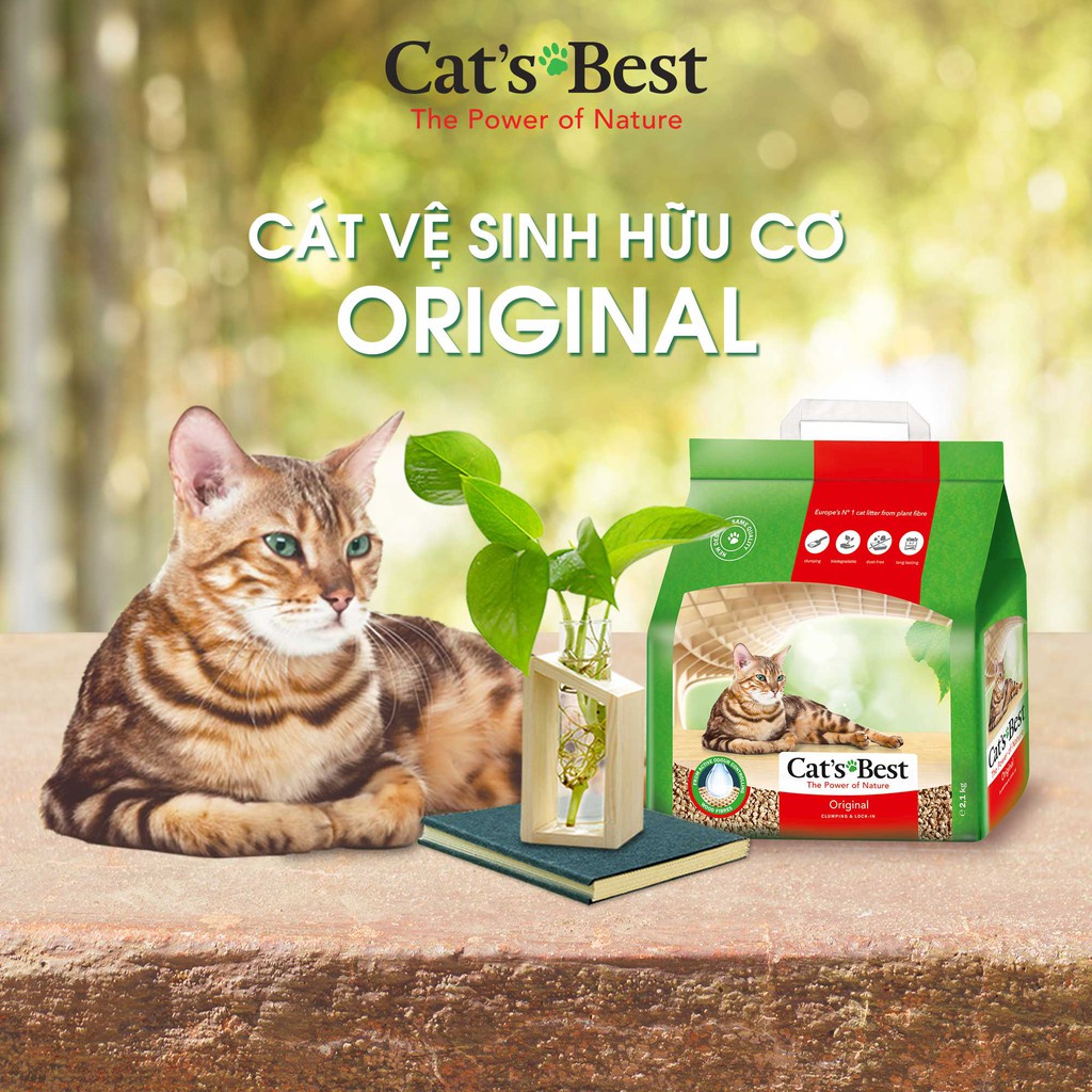 Cát hữu cơ cho mèo - CAT'S BEST ORIGINAL (5L) - Cát vệ sinh hữu cơ vón cục khử mùi và vi trùng