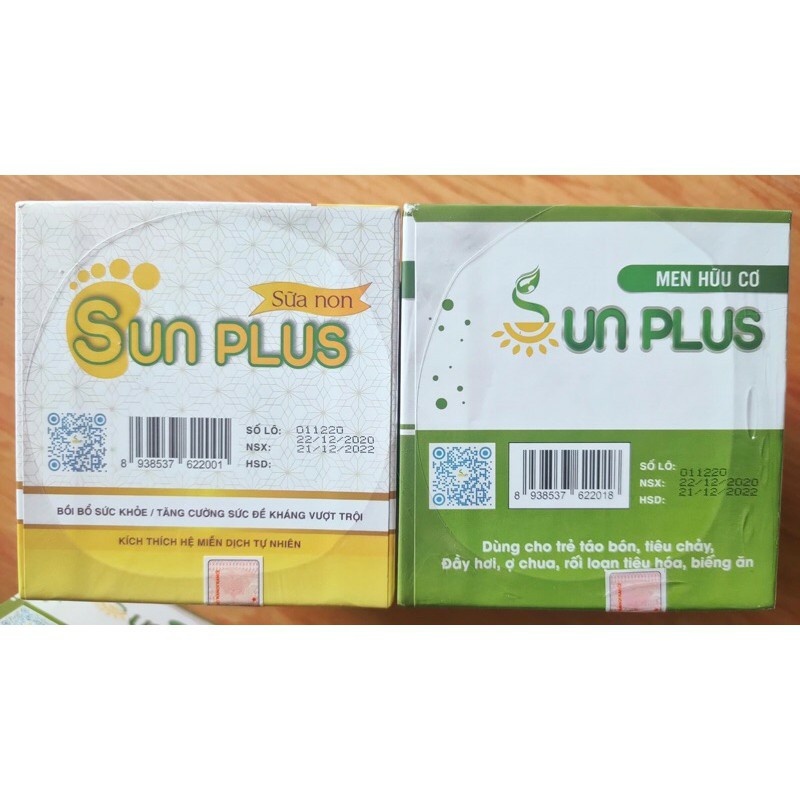 Combo Men Sữa Sunplus - Men Hữu Cơ Sunplus + Sữa Non Sunplus