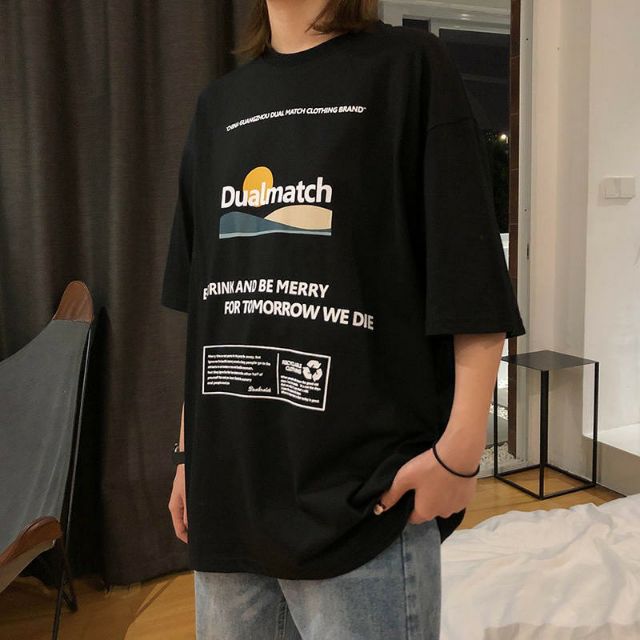 Áo thun tay lỡ Unisex dạng cặp Dualmatch