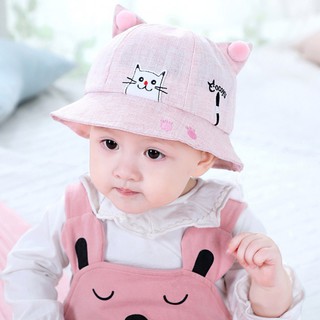 Mũ Đội Đầu Cho Bé Hình Mèo Tròn Siêu Đẹp