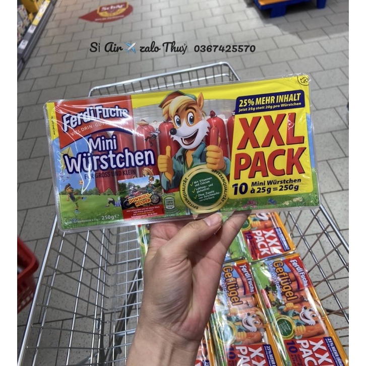 (Date 22/8/2023) Xúc xích ăn liền Ferdi Fuchs tươi từ thịt không chất bảo quản