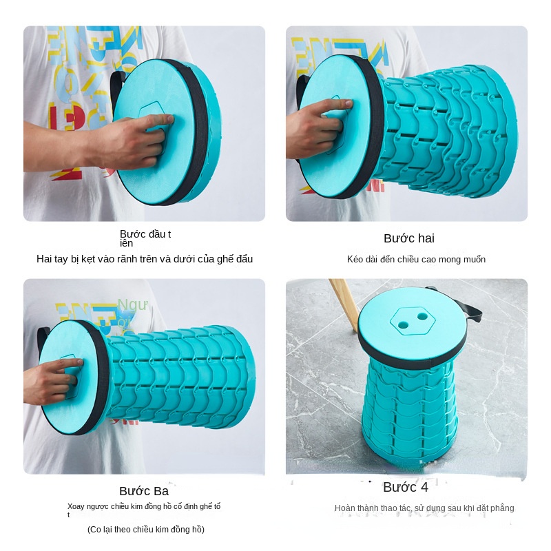 Ghế Xếp Bằng Nhựa Gọn Nhẹ Có Tay Cầm Tiện Dụng Mang Theo Du Lịch Cắm Trại