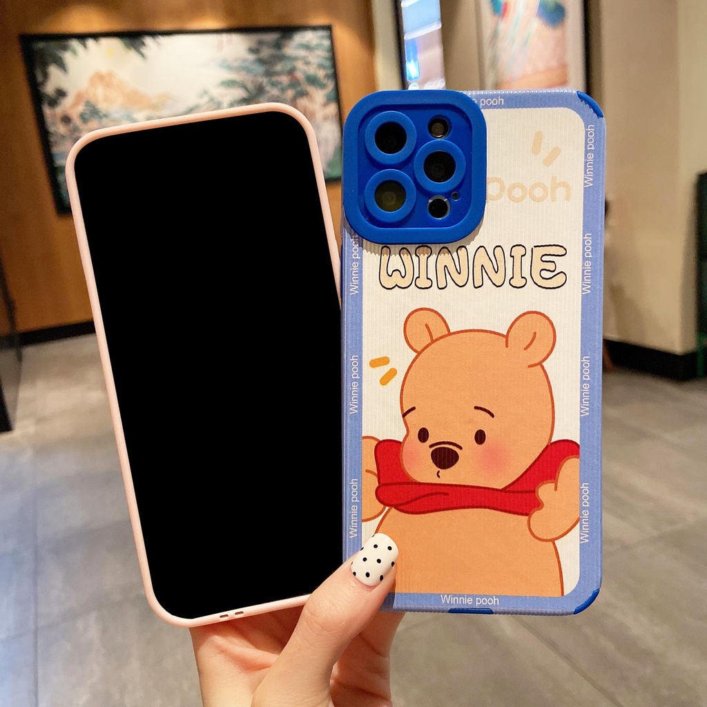 Pink Winnie the Pooh Cute cartoon full coverage TPU iphone 13 12 mini 11 pro max x xr xsmax 7 8 Plus 2022  Soft case protection phone case cover casing