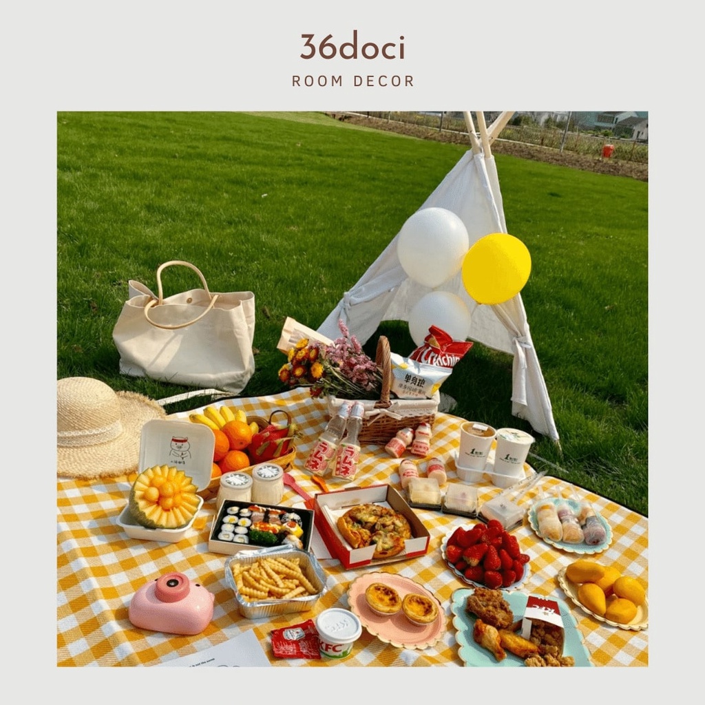 Vải Caro Thô Mềm Làm Thảm Picnic, Dã Ngoại, Khăn Trải Bàn Màu Vàng, Hồng | 36doci | BigBuy360 - bigbuy360.vn