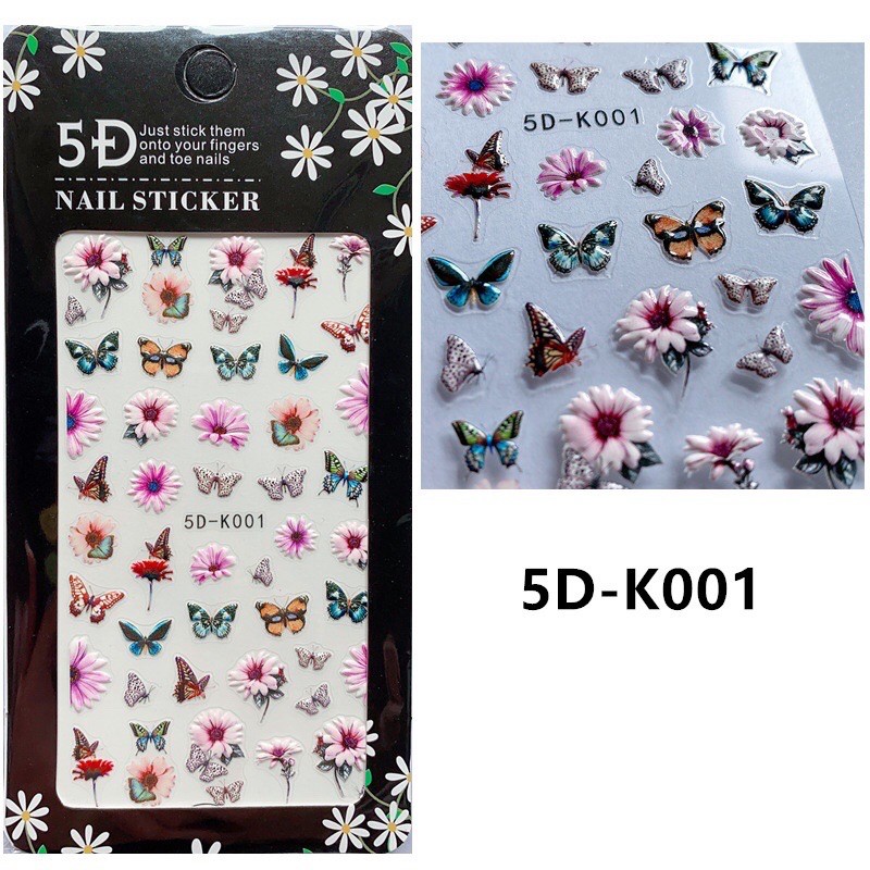 sticker 5d nổi dán móng tay nail mẫu mới