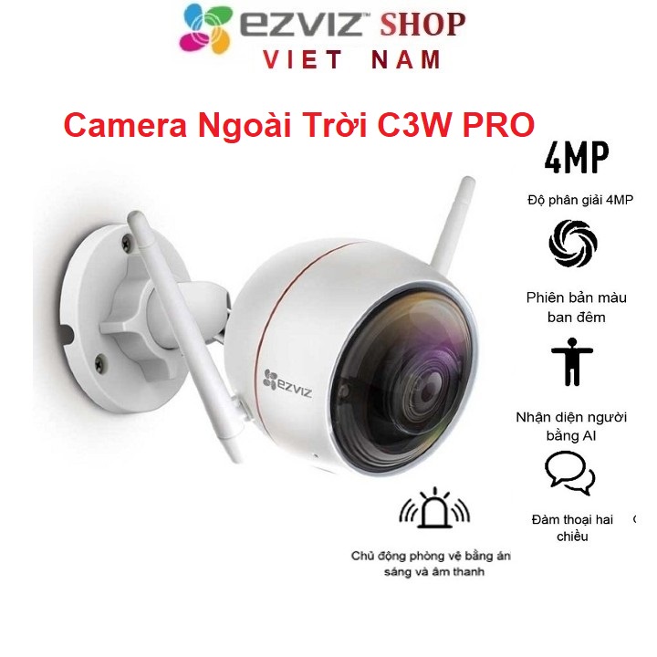Camera Ezviz C3W PRO 4M - Ngoài trời - Có màu ban đêm